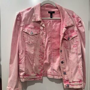 Aqua Blush Pink Denim Jacket